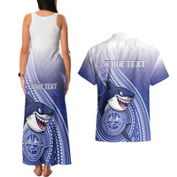 Personalized Samoana High School Couples Matching Tank Maxi Dress and Hawaiian Shirt Polynesian Tribal Shark LT05 - Polynesian Pride