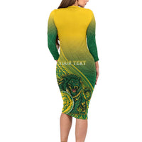 Personalized Leone High School Family Matching Long Sleeve Bodycon Dress and Hawaiian Shirt Leone Lion LT05 - Polynesian Pride
