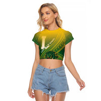 Personalized Leone High School Raglan Cropped T Shirt Leone Lion