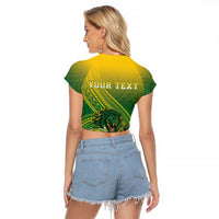 Personalized Leone High School Raglan Cropped T Shirt Leone Lion