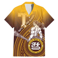 Personalized Tafuna High School Family Matching Mermaid Dress and Hawaiian Shirt Polynesian Warrior LT05 Dad's Shirt - Short Sleeve Maroon - Polynesian Pride