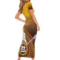Personalized Tafuna High School Family Matching Short Sleeve Bodycon Dress and Hawaiian Shirt Polynesian Warrior LT05 - Polynesian Pride