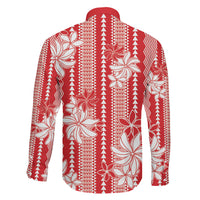 Hawaii Kakau Tribal Family Matching Tank Maxi Dress and Hawaiian Shirt With Red Tiare LT05 - Polynesian Pride