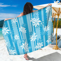 Hawaii Kakau Tribal Sarong With Blue Tiare