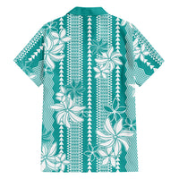 Hawaii Kakau Tribal Family Matching Summer Maxi Dress and Hawaiian Shirt With Teal Tiare LT05 - Polynesian Pride