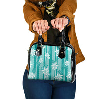 Hawaii Kakau Tribal Shoulder Handbag With Teal Tiare