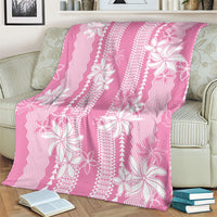 Hawaii Kakau Tribal Blanket With Pink Tiare