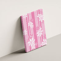 Hawaii Kakau Tribal Canvas Wall Art With Pink Tiare