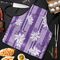 Hawaii Kakau Tribal Apron With Purple Tiare