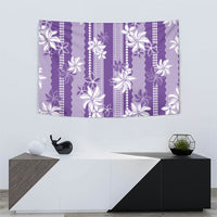 Hawaii Kakau Tribal Tapestry With Purple Tiare