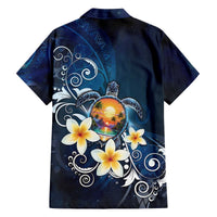 Hawaii Honu Family Matching Off The Shoulder Long Sleeve Dress and Hawaiian Shirt Polynesian Curves Plumeria LT05 - Polynesian Pride