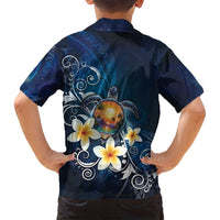 Hawaii Honu Family Matching Off Shoulder Short Dress and Hawaiian Shirt Polynesian Curves Plumeria LT05 - Polynesian Pride