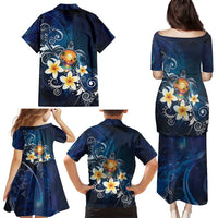 Hawaii Honu Family Matching Puletasi and Hawaiian Shirt Polynesian Curves Plumeria LT05 - Polynesian Pride