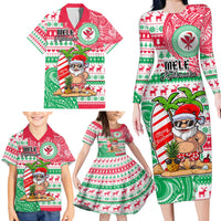 Hawaii Christmas Family Matching Long Sleeve Bodycon Dress and Hawaiian Shirt Santa Claus Surf Mele Kalikimaka LT05 - Polynesian Pride