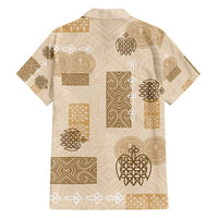 Vintage Lapita Family Matching Off Shoulder Maxi Dress and Hawaiian Shirt Iconic Double Face Pattern Beige LT05 - Polynesian Pride