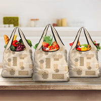 Vintage Lapita Grocery Bag Iconic Double Face Pattern Beige
