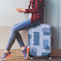 Vintage Lapita Luggage Cover Iconic Double Face Pattern Blue