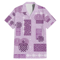 Vintage Lapita Family Matching Mermaid Dress and Hawaiian Shirt Iconic Double Face Pattern Violet LT05 Dad's Shirt - Short Sleeve Violet - Polynesian Pride