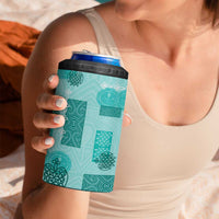 Vintage Lapita 4 in 1 Can Cooler Tumbler Iconic Double Face Pattern Turquoise