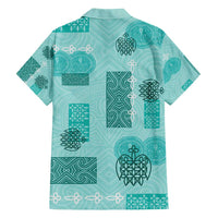 Vintage Lapita Family Matching Summer Maxi Dress and Hawaiian Shirt Iconic Double Face Pattern Turquoise LT05 - Polynesian Pride