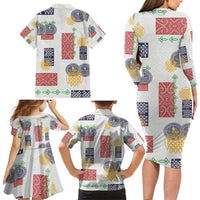 Vintage Lapita Family Matching Long Sleeve Bodycon Dress and Hawaiian Shirt Iconic Double Face Pattern LT05 - Polynesian Pride