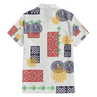 Vintage Lapita Family Matching Off Shoulder Short Dress and Hawaiian Shirt Iconic Double Face Pattern