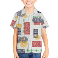 Vintage Lapita Family Matching Short Sleeve Bodycon Dress and Hawaiian Shirt Iconic Double Face Pattern LT05 Son's Shirt Colorful - Polynesian Pride