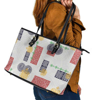 Vintage Lapita Leather Tote Bag Iconic Double Face Pattern