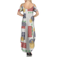 Vintage Lapita Summer Maxi Dress Iconic Double Face Pattern