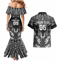 Custom New Zealand Fishing Couples Matching Mermaid Dress and Hawaiian Shirt Aotearoa Maori Koru LT05 - Polynesian Pride