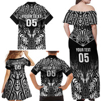 Custom New Zealand Fishing Family Matching Off Shoulder Maxi Dress and Hawaiian Shirt Aotearoa Maori Koru LT05 - Polynesian Pride