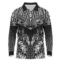 Custom New Zealand Fishing Long Sleeve Polo Shirt Aotearoa Maori Koru - Polynesian Pride