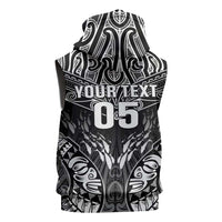 Custom New Zealand Fishing Sleeveless Zip Hoodie Aotearoa Maori Koru LT05 - Polynesian Pride