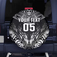 Custom New Zealand Fishing Spare Tire Cover Aotearoa Maori Koru LT05 No hole Black - Polynesian Pride