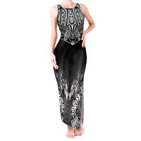 Custom New Zealand Fishing Tank Maxi Dress Aotearoa Maori Koru LT05 Women Black - Polynesian Pride