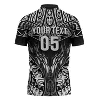 Custom New Zealand Fishing Zipper Polo Shirt Aotearoa Maori Koru LT05 - Polynesian Pride