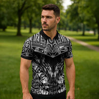 Custom New Zealand Fishing Zipper Polo Shirt Aotearoa Maori Koru LT05 - Polynesian Pride