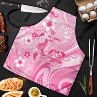 Memorial Pink Breast Cancer Awareness Apron Plumeria Floral Tribal Pattern - Polynesian Pride