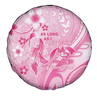 Memorial Pink Breast Cancer Awareness Spare Tire Cover Plumeria Floral Tribal Pattern LT05 - Polynesian Pride