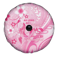 Memorial Pink Breast Cancer Awareness Spare Tire Cover Plumeria Floral Tribal Pattern LT05 - Polynesian Pride
