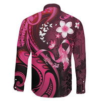 Personalised Memorial Breast Cancer Awareness Family Matching Mermaid Dress and Hawaiian Shirt Plumeria Floral Tribal Pattern LT05 - Polynesian Pride