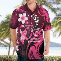 Personalised Memorial Breast Cancer Awareness Hawaiian Shirt Plumeria Floral Tribal Pattern LT05 - Polynesian Pride