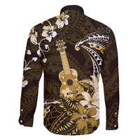 Hawaii Ukulele Family Matching Mermaid Dress and Hawaiian Shirt Polynesian Pattern Mix Hibiscus Gold Version LT05 - Polynesian Pride