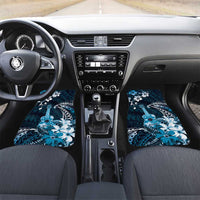 Hawaii Ukulele Car Mats Polynesian Pattern Mix Hibiscus Blue Version