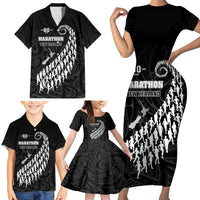 Custom New Zealand Marathon Family Matching Short Sleeve Bodycon Dress and Hawaiian Shirt Maori Style LT05 - Polynesian Pride
