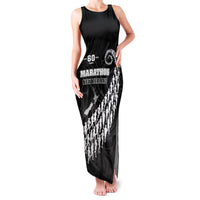 Custom New Zealand Marathon Family Matching Tank Maxi Dress and Hawaiian Shirt Maori Style LT05 Mom's Dress Black - Polynesian Pride