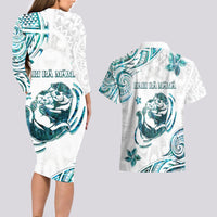 New Zealand Aotearoa Hari Ra Mama Couples Matching Long Sleeve Bodycon Dress and Hawaiian Shirt A Mother's Love Is Like No Otter LT05 - Polynesian Pride