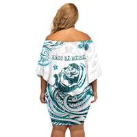 New Zealand Aotearoa Hari Ra Mama Family Matching Off Shoulder Short Dress and Hawaiian Shirt A Mother's Love Is Like No Otter LT05 - Polynesian Pride