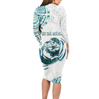 New Zealand Aotearoa Hari Ra Mama Long Sleeve Bodycon Dress A Mother's Love Is Like No Otter LT05 - Polynesian Pride