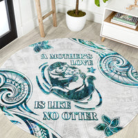 New Zealand Aotearoa Hari Ra Mama Round Carpet A Mother's Love Is Like No Otter LT05 White - Polynesian Pride